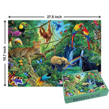 BEDUKE Jigsaw Puzzles for Adults 1000 Piece - Every Piece is Unique - Precise Interlocking Tropical Forest Animals Thick Sturdy Cardboard Family Game Puzzle Age 14+ BEDUKE