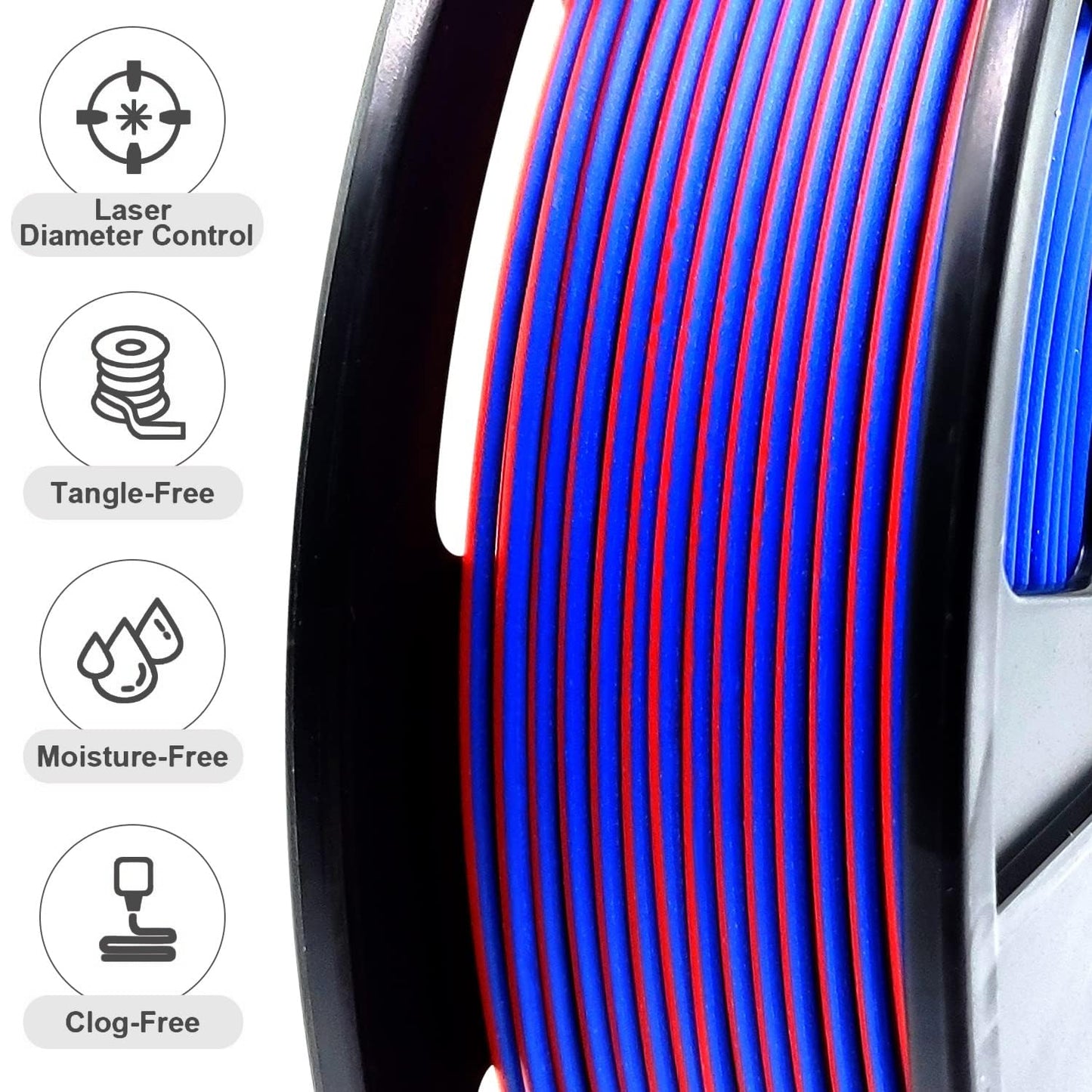 Reprapper Dual Color PLA, Coextrusion Dual Color PLA Filament 1.75mm for 3D Printer, Muliticolor Silk PLA Like Rainbow, 4 x 250g Unboxing Pack - WoodArtSupply