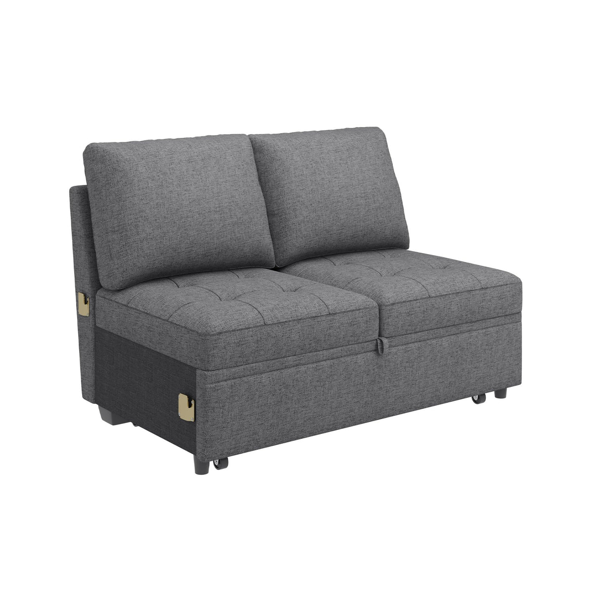 HONBAY Modular Sectional Sleeper Sofa with Pull Out Bed, Pull Out Bed for Sectional Couch, Grey HONBAY