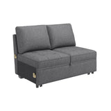 HONBAY Modular Sectional Sleeper Sofa with Pull Out Bed, Pull Out Bed for Sectional Couch, Grey HONBAY