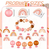 Waydress 200 Pcs Boho Rainbow Wooden Beads Rustic Farmhouse Wood Beads Natural Handmade Round Bead Polished Spacer Bead for DIY Necklace Bracelet Earrings Keychain Crafts Jewelry Making Waydress