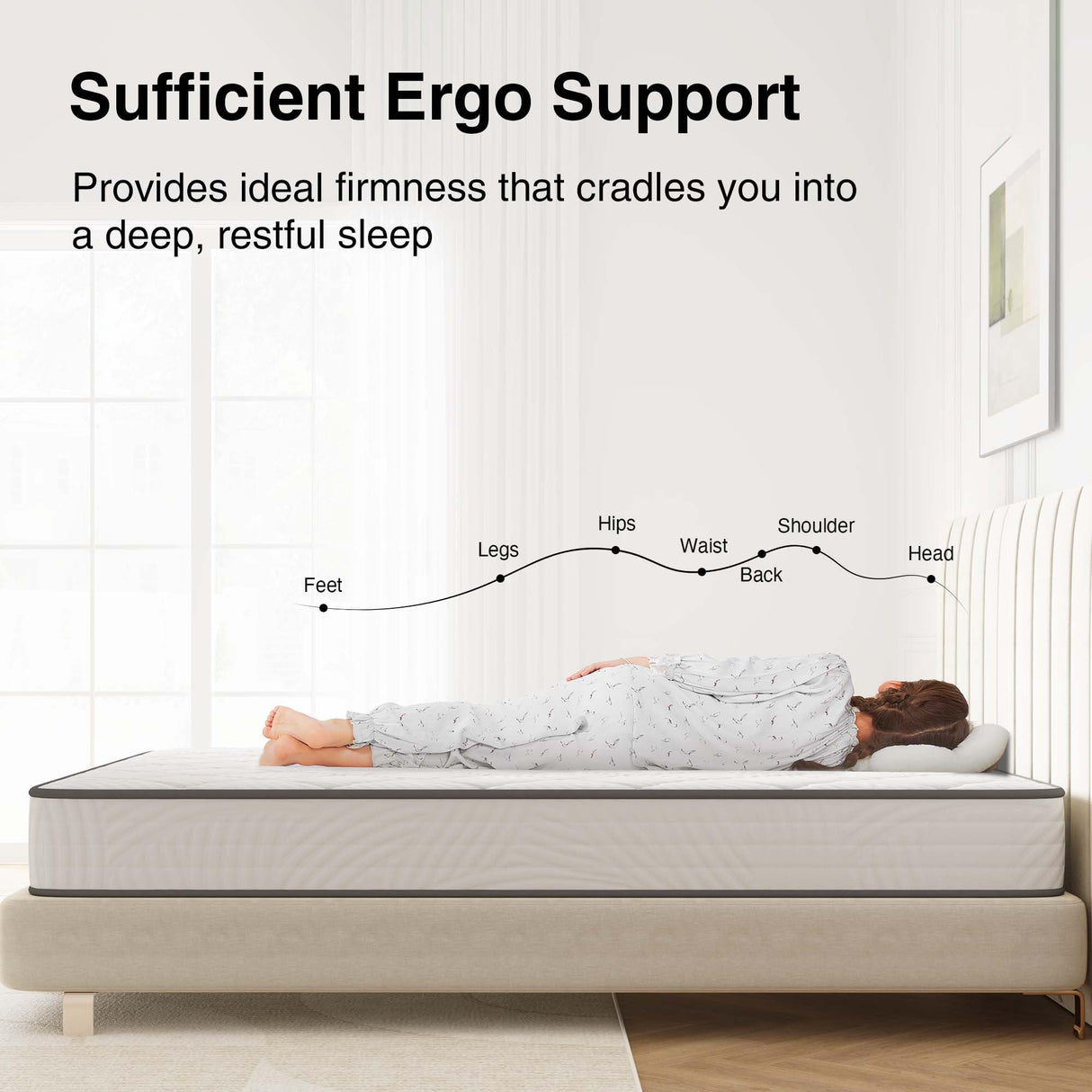 Novilla Queen Mattress, 8 Inch Queen Size Mattress Hybrid with Comfy Support, Bed Mattresses in a Box with Individual Pocket Springs for Motion Isolation & Pressure Relief, Certipur-Us Certified Novilla