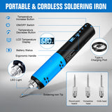 YesRight Soldering Iron Kit, Portable Soldering Gun with LED Digital Display, 392-842°F Adjustable Temperature Cordless Soldering Iron Pen Tool with 3 Soldering Tips for Precision Repair DIY YesRight