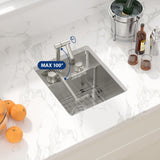 Sarlai Outdoor Sink, 15x17 Inch Undermount Kitchen Sink Workstation with Foldable Faucet Bar Prep Sink Single Bowl Kitchen Sinks 16 Gauge Stainless Steel Sink with Cover,BBQ Sink Outside Sarlai