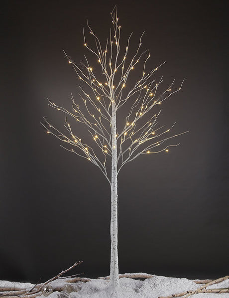 LIGHTSHARE 8FT 132 LED Birch Tree,Home,Festival,Party,Christmas,Indoor and Outdoor Use,Warm White LIGHTSHARE
