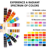 Grabie Foldable Watercolor Set Of 56 With Water Brush Pen Grabie