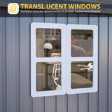 KMBOHE 12x10 FT Outdoor Metal Storage Shed, Large Garden Tool Sheds with Lockable Doors, Waterproof Steel Utility Storage Building, Heavy Duty Equipment Shed for Backyard Patio Lawn Garden, Grey KMBOHE