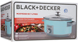 BLACK+DECKER 7-Quart Slow Cooker, SC2007D, Lid Holder, 3 Heat Settings, Extra Large Handles, Dishwasher Safe, Teal BLACK+DECKER