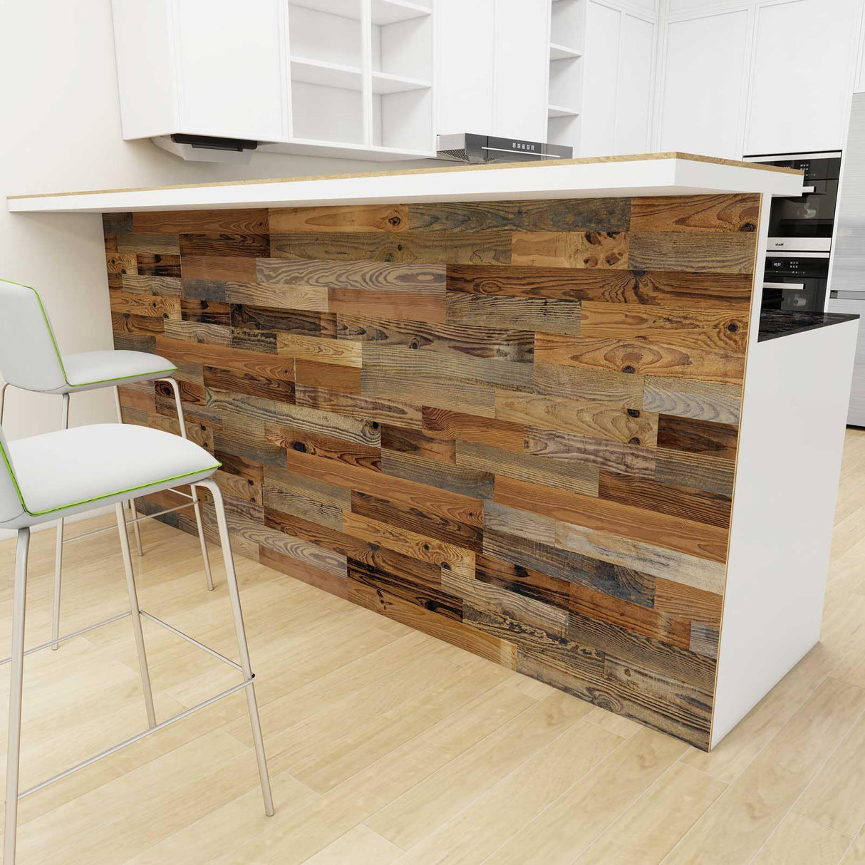 Luxdecor Real Reclaimed Wood Planks for Wall-10 Pieces Easy Nail-Up Shiplap Rustic Style 6" Wide Wood Shiplap Panels for Wall 19.44 Sq Ft (Natural Weathered Brown) Luxdecor