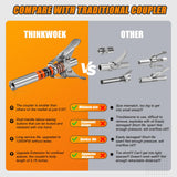 THINKWORK Grease Gun Coupler Set, Double Handle Extra Reach Strong Lock on Greases Gun Couplers with 90°Grease Coupler Adaptor, 12000 PSI Compatible with All Grease Guns 1/8" NPT Grease Gun Fitting THINKWORK
