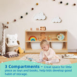 2-Tier Wooden Montessori Shelf and Organiser for Kids' Toys and Books OOOK