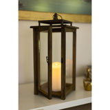 Stonebriar 18 Inch Rustic Wooden Candle Hurricane Lantern, For Table Top, Mantle, Wall Hanging, or Garden Display, Indoor & Outdoor Use, Extra Large Stonebriar