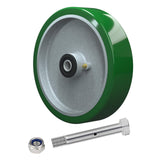 LONGRUNFORU 8" x 2" Industrial Casters, Polyurethane on Aluminum Wheel, Roller Bearing-1/2" Bore, Heavy Duty Casters- with up to 1400LB Capacity(1 Pack) LONGRUNFORU