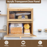 LEIMO KPARTS Bread Storage Farmhouse Bread Box For Kitchen Countertop,Single Layer Bamboo Wooden BreadBox Large Capacity Bin Bread Holder For Kitchen Counter Bread Container LEIMO KPARTS