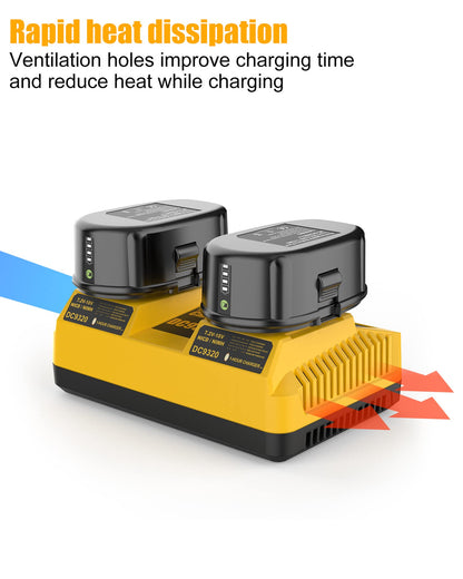 AYTXTG 2Pack 6.5Ah Lithium Battery Replace for Dewalt 18V XRP Ni-Cad Battery DC9096 DC9098 DC9099 DE9039 DE9095 + 2 Port DC9320 Fast Dual Charger for Dewalt 7.2V-18V XRP NI-CD NI-MH Battery - WoodArtSupply