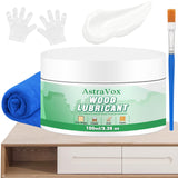 AstraVox Wood Lubricant Wax for Furniture, Multi-Purpose Sliding Door Hinge Lubricant Grease to Lubricate and Reduce Noise, Paste Wax for Wood Drawer, Floor, Dresser, Cabinet, Guitar(3.38 Oz) AstraVox