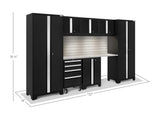 ‎‎‎NewAge Products Garage Cabinet Bold Series 10 PC Set Black Include Worktops, LED Lights, 72in. Backsplash, 3 x Wall, Two-Door Base and Rolling Tool Cabinets, 2 x Multi-Use Lockers, 63112 NewAge Products Inc.