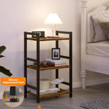 RAGIFEN Book Shelf, 3 Tier Bookcase with Steel Frame, Stable Bookshelf Narrow Book Shelves Storage Organizer for Book CD Movie, Open Book Shelves for Living Room, Home Office, Study, Rustic Brown RAGIFEN