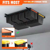 TORACK Garage Ceiling Bin Storage Rack, Overhead Tote Storage Rail System Heavy Duty Adjustable Tote Slide Garage Storage System(Bins are not included) TORACK