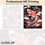 TUMOVO New Year Paint by Number Kit, Koi Fish with Cherry Paint by Numbers with Brushes and Pigment for Home Wall Decoration, Flowers Oil Painting, 16x20 Inch TUMOVO