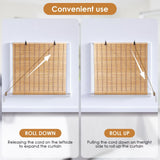 Bamboo Blinds for Interior Windows, Easy to Install Bamboo Shades for Indoor Windows, Custom Roller Shades for Indoor Window and Outdoor Patio, 23" W x 48" H BAYUE
