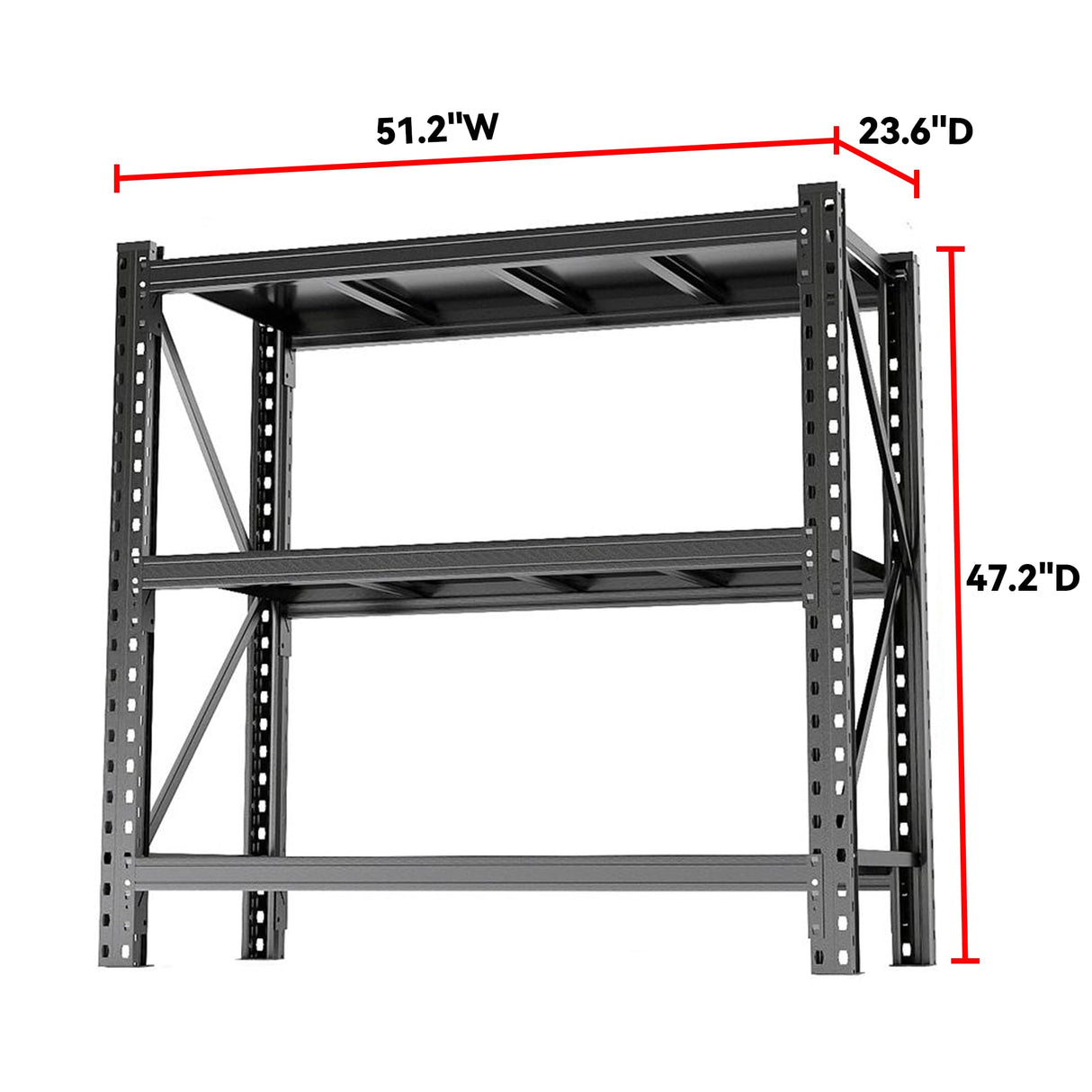Notmise Heavy Duty Metal Storage Shelves - 5-Tier Adjustable Utility Shelf for Garage and Workshop, 51.2" W x 47.2" H x 23.6" D, Black - Ideal Organizer for Basement & Industrial Use Notmise