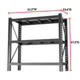 Notmise Heavy Duty Metal Storage Shelves - 5-Tier Adjustable Utility Shelf for Garage and Workshop, 51.2" W x 47.2" H x 23.6" D, Black - Ideal Organizer for Basement & Industrial Use Notmise