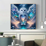 ZHUDENGXJL Owl Diamond Painting Kits for Adults-Starry Moon Diamond Art Kits for Adults, 5D Diamond Painting Kits Owl Castle for Adult,DIY Full Drill Paint with Diamond,Home Wall Decor 12 X 12inch ZHUDENGXJL
