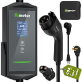 Himotor EV Charger Level 2, 16-40A 110-240V, Include J1772 to Tesla Adapter, Tesla Charger, with 26ft Charge Cable and NEMA 14-50 Plug, with Function of Adjustable Current and Reserve Charging Time HIMOTOR