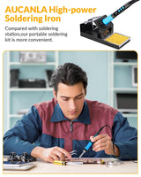 Soldering Iron Kit, 100W High Power Soldering Iron, Fast Heating, Digital Display Temperature Control Accurate 356°F-896°F, Portable Soldering Kit with Protective Cap, Automatic Sleep Mode Aucanla