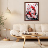 Lxmsja Koi Fish Diamond Art Kits for Adults, Flower DIY Full Drill Diamond Painting Kits for Beginners, 5D Gem Art Crafts for Adults, Home Wall Decor 12x16 inch Lxmsja