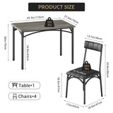 Litake Dining Room Table Set for 4, Kitchen Table Set with PU Upholstered Chairs, Square 5 Pieces Dining Table Set for Small Space, Apartment, Gray Litake