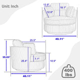 YABTOP Oversized Swivel Accent Barrel Chair with Pillows,Modern Round Plush Cuddler Reading Chair Comfy for Bedroom Living Room,Corduroy Gray YABTOP