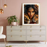 Miwixy Lions Diamond Art Kits for Adults, American Native Indian Woman Diamond Painting Kit,5D Full Drill Animal Diamond Art Canvas for Beginners Home Wall Decor 12 x 16 Inch Miwixy