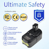 Powerost 18V Battery for Ryobi One+: 18 Volt 6Ah Lithium-ion Replacement for Ryobi One Plus P108 P102 P107 P189 Drill Tools High Performance Battery PBP005 Powerost