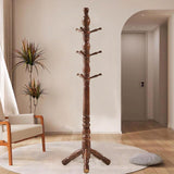 SUOHUI Coat Rack, Natural Wood Coat Racks with 3 Height Options and 9 Hooks,Coat Tree Ease of Assembly,Freestanding Hall Tree for Home/Office/Entryway/Hallway (Walnut) SUOHUI