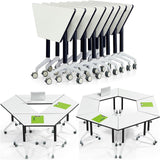 czxhaery Conference Table Folding Conference Room Table On Wheels,Folding Conference Tables Flip Top Mobile Trainning Table Foldable Meeting Tables Rolling Meeting Table (4pack) czxhaery
