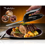 NutriChef Upgraded Premium Electric Knife-8.9' Carving Knife,Serrated Blades,Lightweight,Ergonomic Design Easy Grip,Easy Blade Removal,Great For Thanksgiving,Meat&Cheese,Black NutriChef
