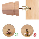 Square Wood Furniture Legs Set of 4 - Wooden Replacement Feet for Couch, Bed, Bench, Dresser, Rubber Wood Parts for Table, Sofa, Wooden Legs Chairs Complete with Installation Hardware, 4 inch Natural Texphw