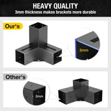 ZEKOO Pergola Brackets Kit 4x4 Gazebo Brackets Heavy Duty Black Powder-Coated 3-Way Right Angle Corner Brackets Pergola kit for Outdoor Pergola Gazebo Patio Garden ZEKOO