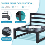 NICESOUL 13 Piece Large Modern Aluminum Patio Furniture Set, Rust Water Resistant Modular Outdoor Conversation Set with Chaise & Fire Pit Table, 500 lbs Durable Modular Sectional Sofa for Deck, Teal NICESOUL