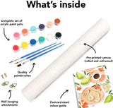 6 Packs Paint by Numbers Kit for Adults, DIY Fruit Adult's Paint by Numbers on Canvas, Easy Acrylic Watercolor Oil Painting by Number Without Frame(8x12 in) Clendo