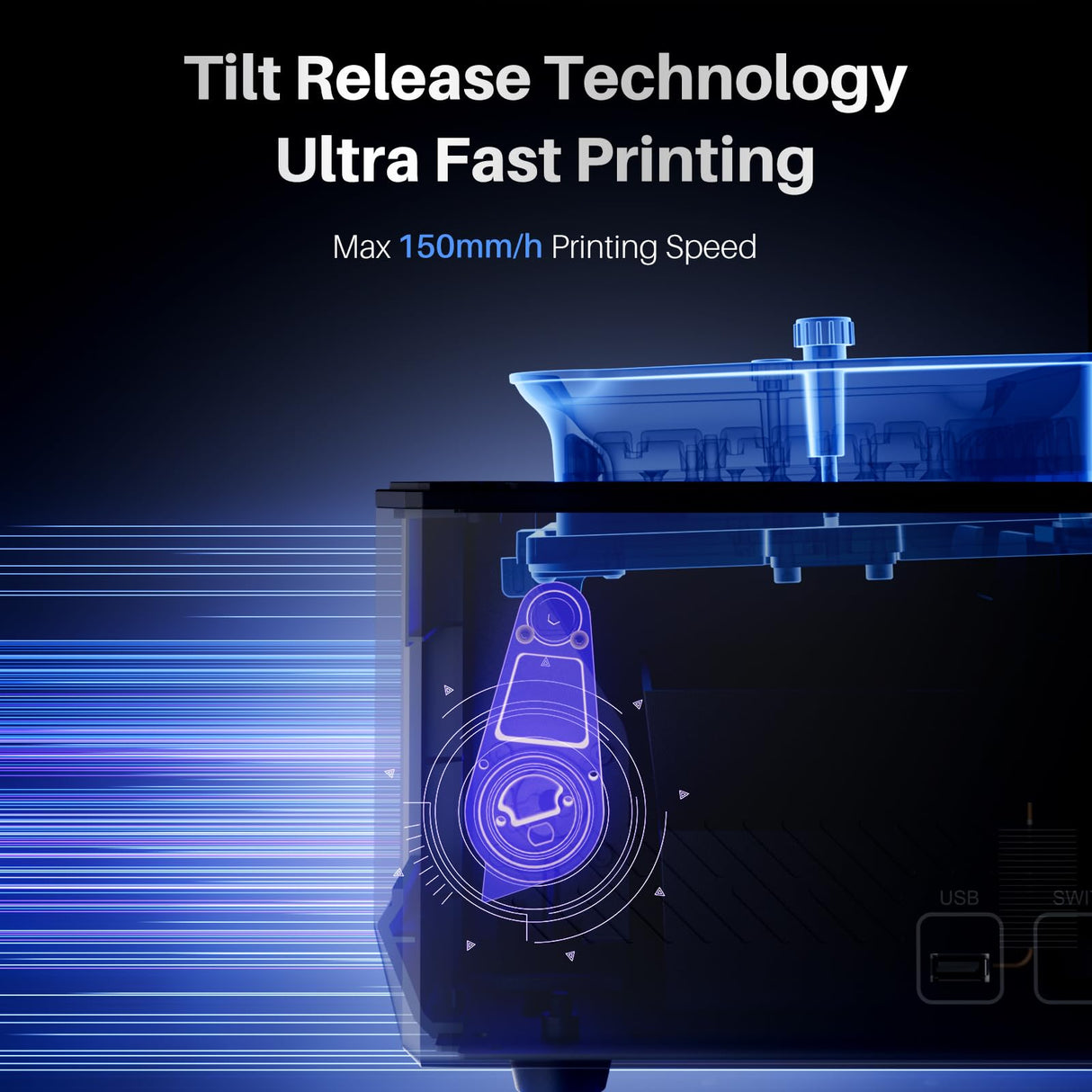 ELEGOO Saturn 4 Ultra 12K MSLA Resin 3D Printer, Smart Mechanical Sensor, Fast Printing Up to 150mm/h, AI Camera, WiFi Cluster Printing, Automatic Leveling, Large Printing Size 218.88*122.88*220mm³ ELEGOO