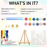 Aestalrcus Paint by Numbers Kit for Kids with Frame, Deer Paint by Numbers for Kids Ages 4-8-12,DIY Acrylic Oil Painting for Home Wall Decor Gift 8 x 8 Inch (with Frame Easel) Aestalrcus