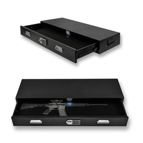 Under Bed Gun Safe Drawer for AR Rifle - Long Storage Case for Car Trunk Gun Storage - Rifle Safes for Home Rifle and Pistols, Horizontal and Vertical Gun Safe POCHAR