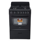 Avanti GR2415CB GR24 24" Compact Gas Range Oven, in Black Avanti
