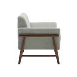 Christopher Knight Home Canna Boucle Flared Arms Loveseat, Comfy Upholstery 2 Seater Sofa, Wooden Frame Living Room Chair, Soft Seating Lounge Sofa for Bedroom/Office, Light Green + Walnut Christopher Knight Home