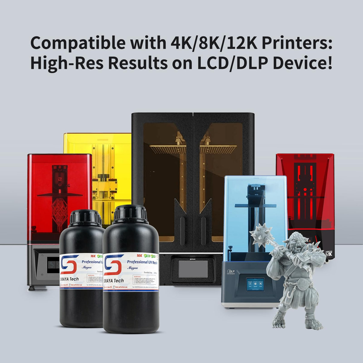 Siraya Tech Magna Durable Resin Grey (1kg) – Tough, High-Impact 3D Printing Resin for Engineering, Prototyping, Miniatures & More – Easy to Print, Versatile & Cost-Effective for Mass Production Siraya Tech