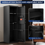 Karini 10-15 Biometric Gun Safe for Rifles and Pistols Fingerprint Rifle Safes for Home Large Gun Cabinet for Rifle with Optics or Shotguns Clearance Gun Safe Long Gun Locker with Removable Shelf Karini