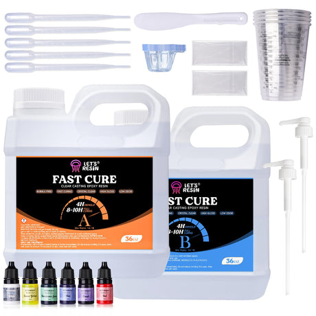 LET'S RESIN 72OZ Fast Cure Epoxy Resin and Gallon Pump Dispenser Bundle LET'S RESIN